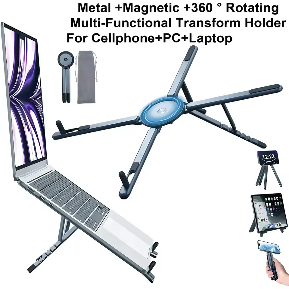 Laptop Stand - 3 in 1 Penyangga Ponsel Magnetik