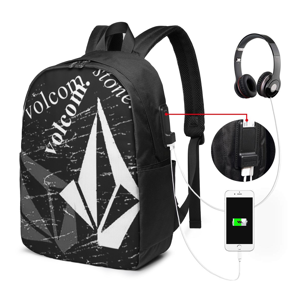 V-Volcom Logo Backpack Tas Not - Laptop Bag ulasan dan harga