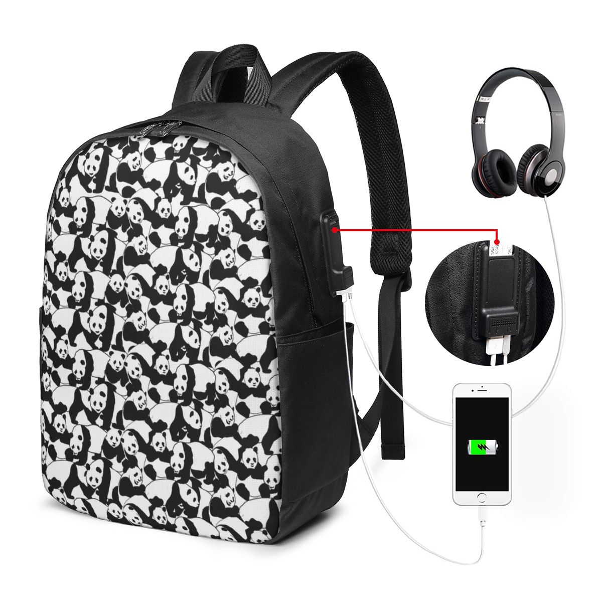 Tas Ransel Pola Panda Tas Note - Laptop Bag ulasan dan harga